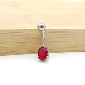 Clearance Sale: Oval CZ Belly Button Rings