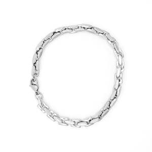 Stainless Steel Box Link Chain Bracelet - Silver