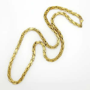Mens Necklaces: Stainless Steel Box Link Chain Necklace - Gold