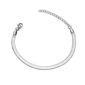 Bracelets: Stainless Steel 4mm Herringbone Chain Bracelet