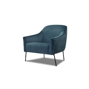Lounge Chairs: Olivia Lounge Chair Indigo Velvet