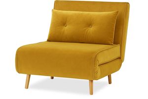 Sofa Beds: Haru Single Sofa Bed - Mohair Mustard