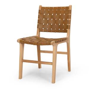 Roma Woven Dining Chair - Saddle