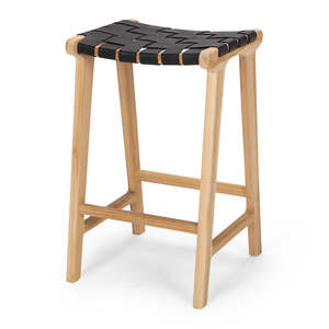 Indo Woven Barstool - Black