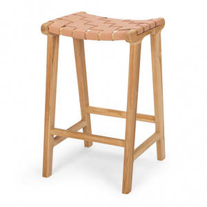 Barstools: Indo Woven Barstool - Plush Pink