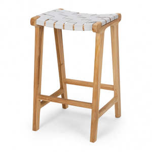 Barstools: Indo Woven Barstool - Duck Egg