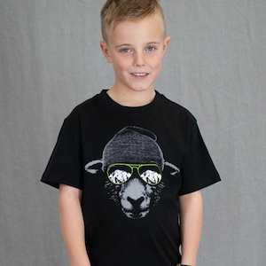 Kids T Shirts: Sheep Shades  Kids T-Shirt -Blk