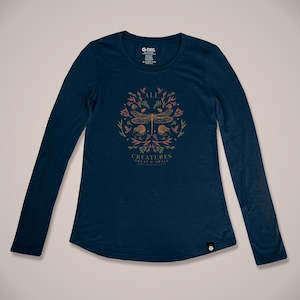 Womens: All Creatures Long Sleeve Womens Merino T-Shirt
