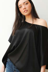 October Reign Luxe Silk Kaftan - Black