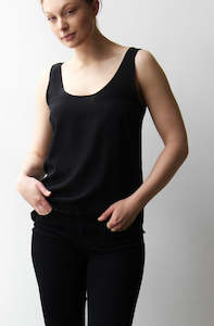 New Zealand Designed Made: October Reign Essential Round Neck Camisole - Black