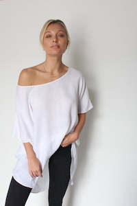 October Reign Linen Kaftan - Pure White