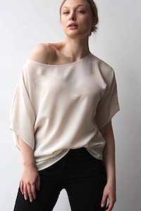New Zealand Designed Made: October Reign Silk Tee - Tusk