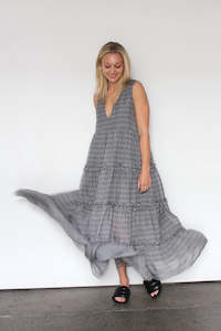 New Zealand Designed Made: October Reign Ra Ra Dress - Black/ White
