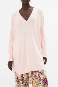 Camilla V-Neck Jumper with Print Back - Bambino Bliss