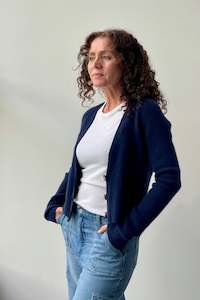 Cashmere: October Reign Atlas Cashmere Cardigan - Navy