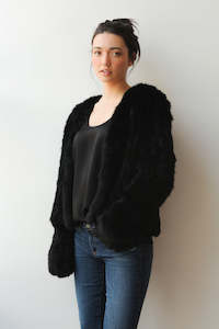 Coats Jackets: October Reign Voyage Fur Jacket - Black