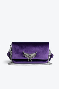 Bags: Zadig & Voltaire Rock Nano Velvet Charm Wings - Boomerang