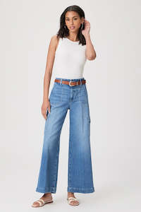 Pants: Paige Harper 30" Cargo - Valen Distressed