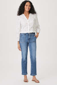 Denim: Paige Mayslie Straight Ankle - Rock Show