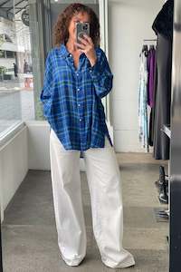 October Reign: October Reign Bowie Shirt - Lake Plaid