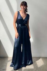 October Reign Love Jumpsuit - Navy Silk