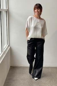 October Reign Luxe Silk Tee - White