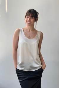 Back In Stock: October Reign Luxe Essential Round Neck Camisole - White