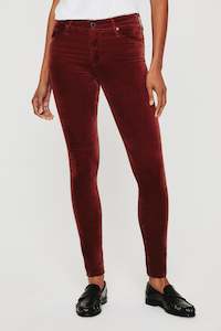 Ag Adriano Goldschmied: AG The Farrah Velvet - Dark Sangria