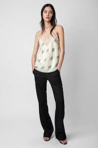 Camisoles Slips: Zadig & Voltaire Christy Silk Camisole - Mastic
