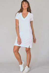 Perfect White Tee: Perfect White Tee Opal Japanese Jersey Dress - White