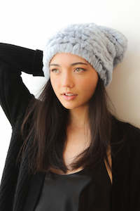 October Reign Fur Beanie - Ash Blue