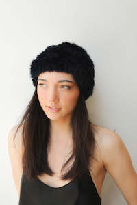 October Reign Fur Beanie - Navy