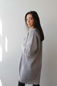 October Reign Wanderer Cashmere Cardigan - Grey