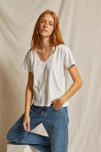 Best Selling: Perfect White Tee Hendrix Basic V Neck- White