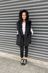 Best Selling: October Reign Wanderer Long Fur Vest ~ Black