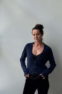Cashmere: October Reign Brushed LouLou Cashmere Cardigan ~Navy