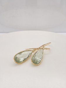 Products: Tear Drop Green Amethyst Earrings - Global Diamonds