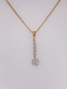 Diamond Flower Drop Pendant - Global Diamonds