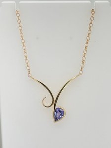 Pear Shaped Tanzanite Necklace - Global Diamonds