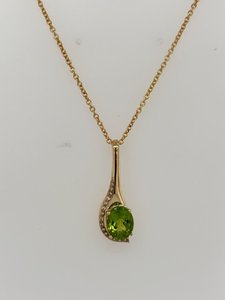 Peridot & Diamond Pendant - Global Diamonds