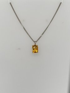 Cushion Cut Citrine Pendant - Global Diamonds