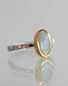 Products: Yellow & White Gold Opal Ring - Global Diamonds