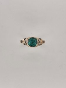 Green Tourmaline & Black Diamond Ring - Global Diamonds