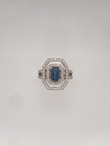 Products: Emerald Cut Tourmaline & Diamond Ring - Global Diamonds