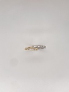 Products: Two Tone Square Top Diamond Ring with Channel Set - Global Diamonds