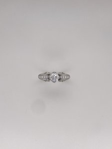 18 Carat White Gold Vintage Inspired Diamond Ring - Global Diamonds