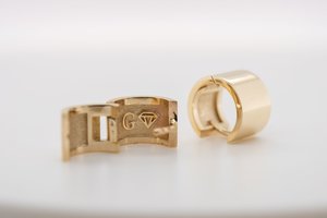Products: Gold Wide Huggies - Global Diamonds