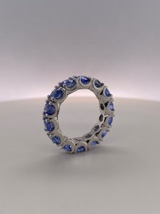 Sterling Silver Sapphire Eternity Ring - Global Diamonds