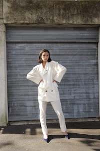 Custom Sample Sale: Custom Sample | Columbine Jacket ~ Ivory Wool Gauze