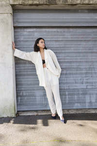 Custom Sample Sale: Custom Sample | Ramona Pants ~ Ivory Wool Gauze